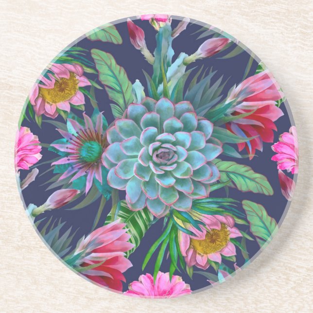 Porta-copos Jardim tropical suculento (Frente)