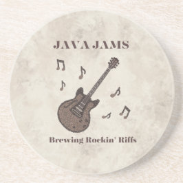 Porta-copos Java Jams-Brewing Rockin' Riffs-Café-Guitarra-