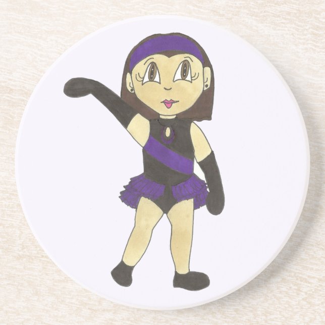Porta-copos Jazz Dance Considerando Roxo Costume Dançarina (Frente)