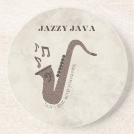Porta-copos Jazzy Java-Grãos de Café-Saxofone-