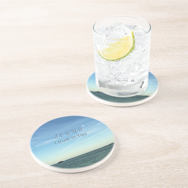 Porta-copos Jesus & Dove Peaceful Christian Sky Art (Lateral)