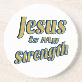 Porta-copos Jesus é minha força Dourada