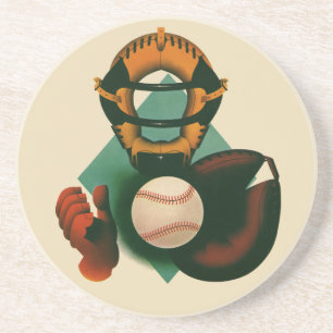 Porta-copos Jogador de beisebol esportivo vintage, receptor co