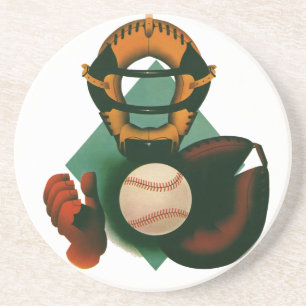 Porta-copos Jogador de beisebol esportivo vintage, receptor co