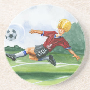 Porta-copos Jogador de futebol batendo uma bola por Jay Throck