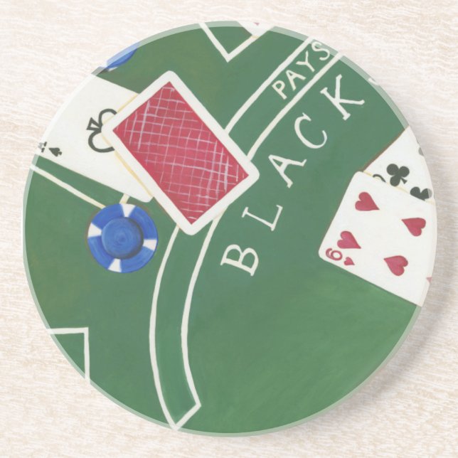 Porta-copos Jogo de Blackjack com Chips por Chariklia Zarris (Frente)