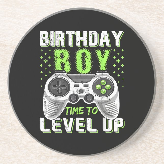 Porta-copos Jogo de Vídeo do Birthday Boy Level Up (Frente)
