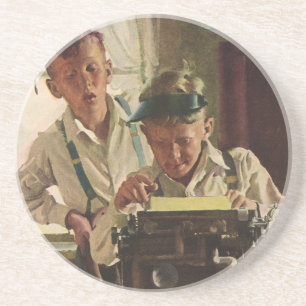 Porta-copos Jornalistas de Jornais Antigos, Escritores Máquina