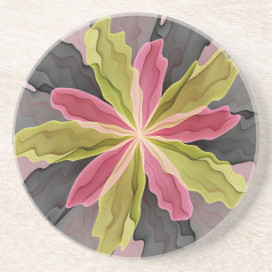 Porta-copos Joy, verde rosa, Antracite Fantasia Flor Fractal