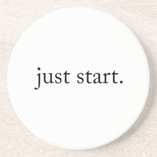 Porta-copos Just Start Inspirational Quote Sandstone Coaster