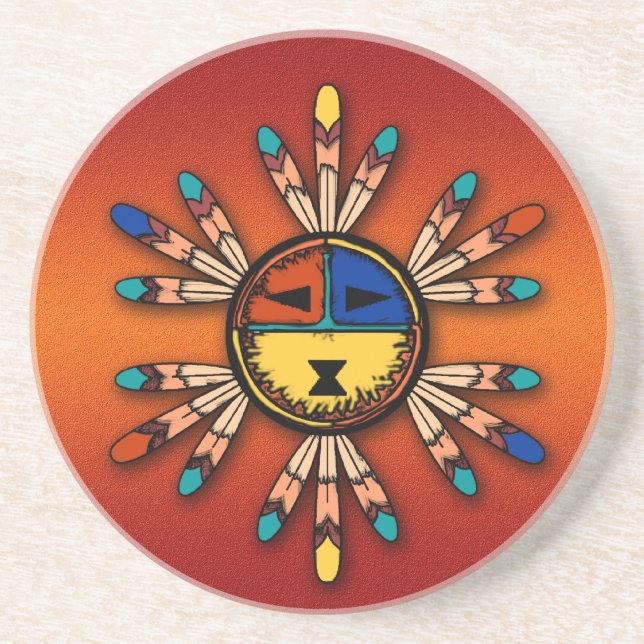 Porta-copos Katsina emplumado Sun enfrenta (Frente)