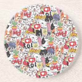 Porta-copos kawaii funny pet design - cute animal lover