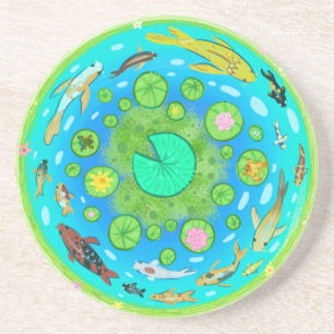 Porta-copos Koi e Goldfish Circular Pond 