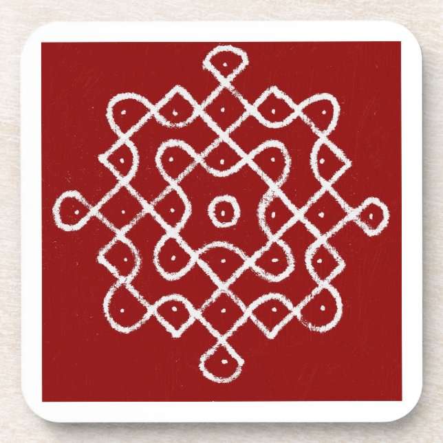 Porta copos Kolam Rangoli Glass (Frente)