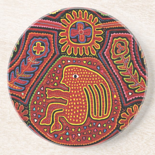 Porta-copos Kuna Indian Girl em uma bicicleta (Frente)