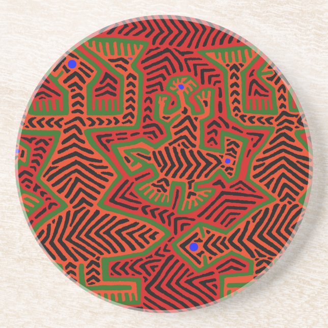 Porta-copos Kuna Indian Mola Spirits (Frente)