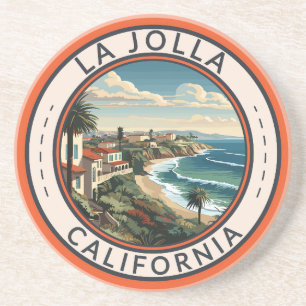 Porta-copos La Jolla California Coastline Viagem Art Retro