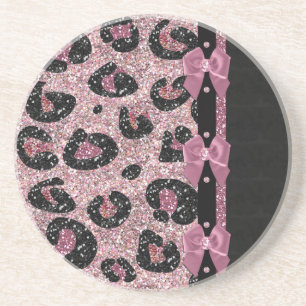 Porta-copos Laços de Fita Estampa de Leopardo Rosa RAB Rockabi