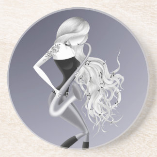 Porta-copos Lady Saxophonist Musician 