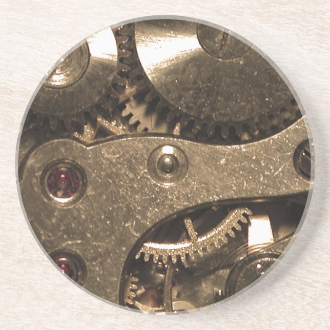 Porta-copos Lâminas De Relógio De Metal Steampunk (Frente)