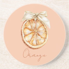 Porta-copos Laranja com Laço de Creme Bonito