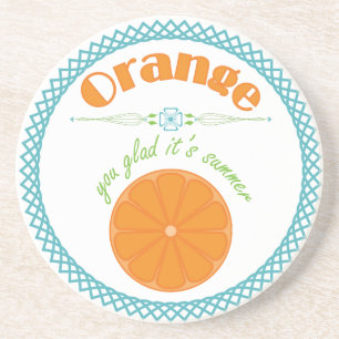 Porta-copos Laranja Você Feliz Seu Verão Com Turquesa Fronte
