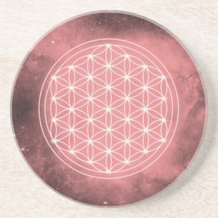 Porta-copos Lealdade Flor de Vida da Galáxia Rosa Geometria Sa