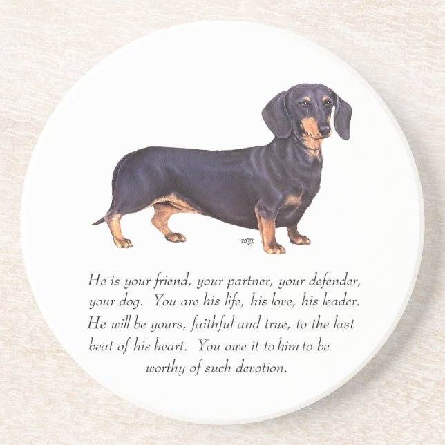 Porta-copos Lembrança de Dachshund - Macho (Frente)