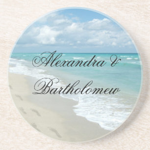 Porta-copos Lembrança personalizada da praia cena tropical