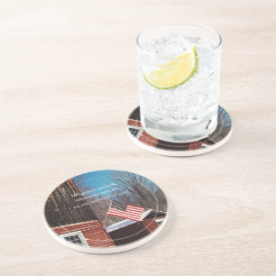 Porta-copos Lembretes patrióticos da bandeira do celeiro toda