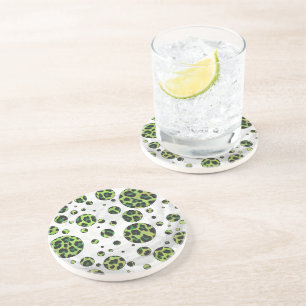 Porta-copos Leopardo Bolinhas preto e verde