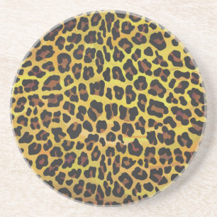 Porta-copos Leopardo Castanho e Impressão Amarelo