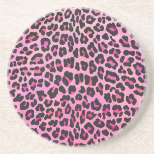 Porta-copos Leopardo, Impressão preto e rosa quente
