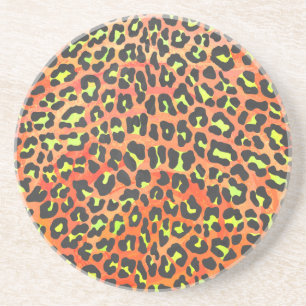 Porta-copos Leopardo Laranja e Impressão amarelo