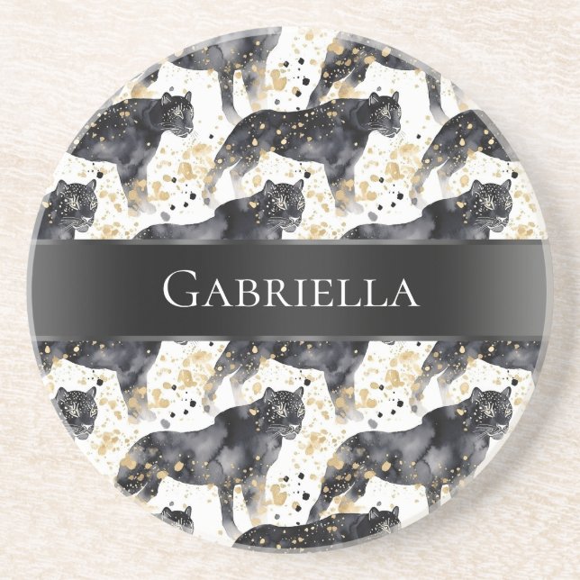 Porta-copos Leopardos negros (Frente)