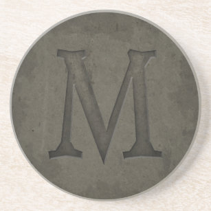 Porta-copos Letra concreta M do monograma