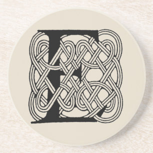 Porta-copos Letra E Celtic Knot Vintage Monograma