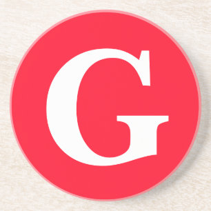 Porta-copos Letra inicial monograma branco branco simples