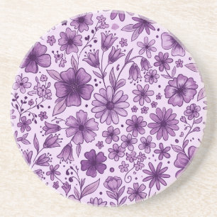 Porta-copos Lindas Flores Silvestres de Lavanda Roxa