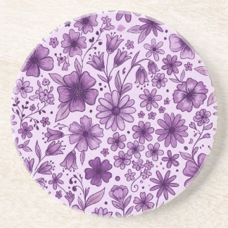 Porta-copos Lindas Flores Silvestres de Lavanda Roxa