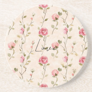 Porta-copos Lindas Rosas Cor-de-Rosa Creme Flores Chás de Noiv