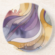 Linhas fluidas, púrpura e abstrato, cor d'água