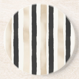 Porta-copos Listras Pretas Brancas Creme