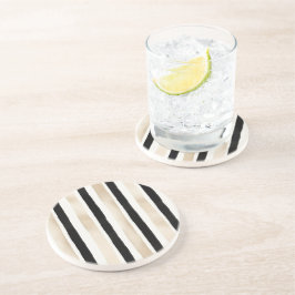 Porta-copos Listras Pretas Brancas Creme
