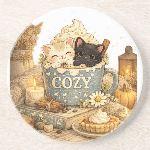 Porta-copos livro, uma caneca, gatos xícara de chá, Vibrações 