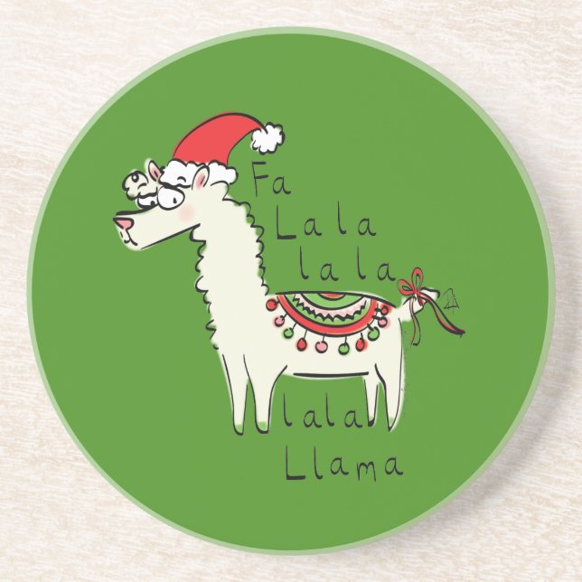 Porta-copos Llama Christmas Kids é engraçado (Frente)