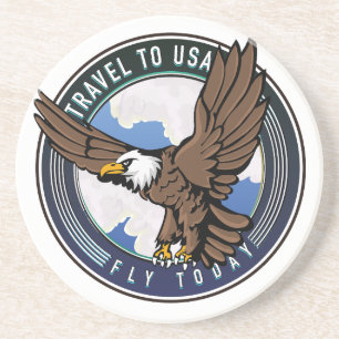 Porta-copos logotipo de viagem para USA Fly hoje