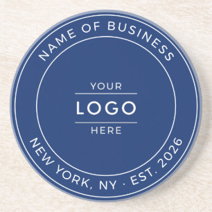 Porta-copos Logotipo Empresarial Minimalista Moderno Azul Mari
