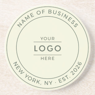 Porta-copos Logotipo Empresarial Moderno Creme Marfim Ano de F