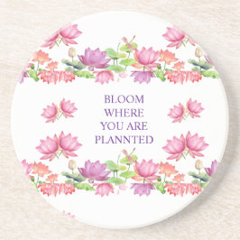 Porta-copos Lótus Floral em Aquarela Rosa Elegante